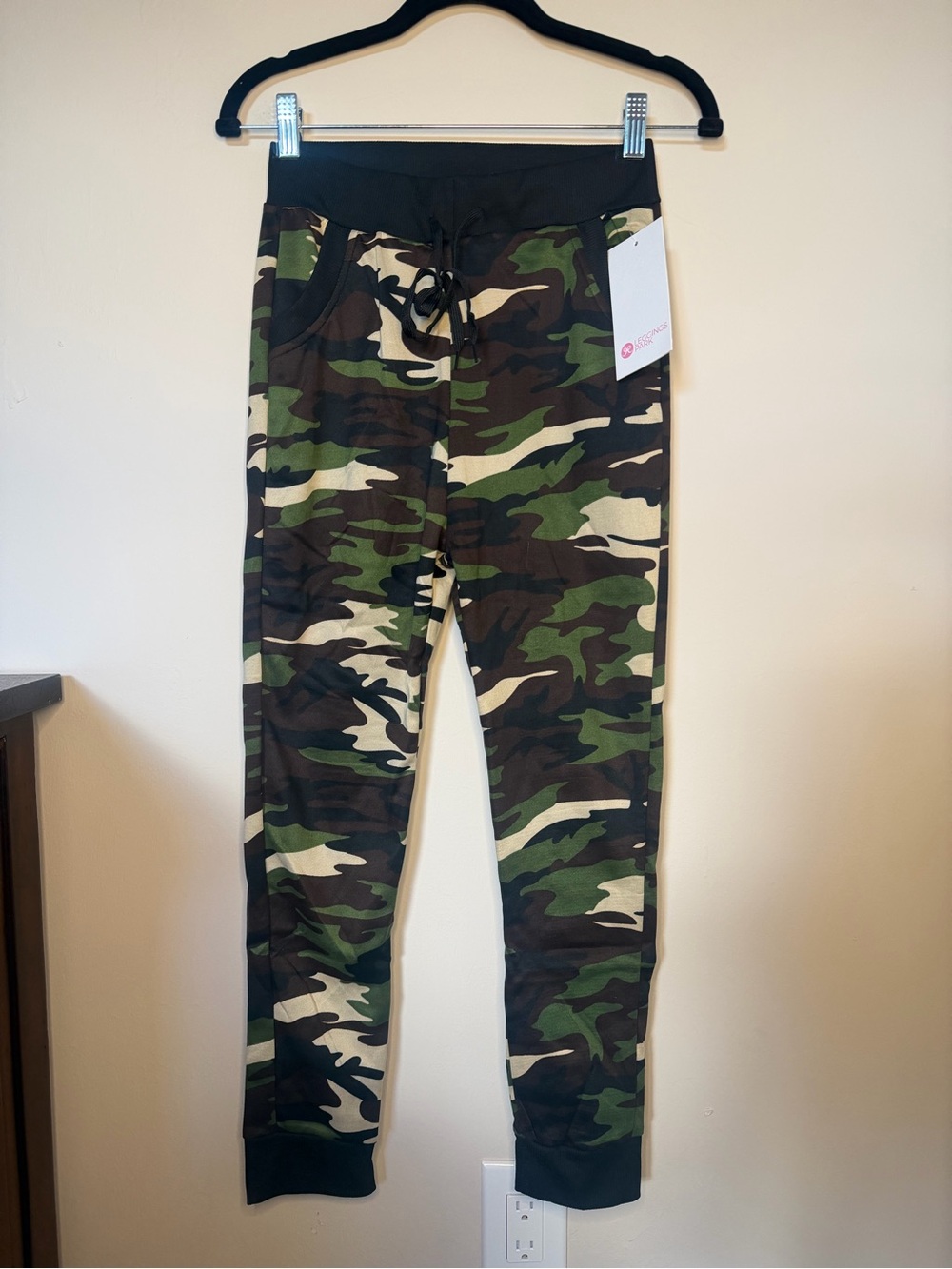 Camo Drawstring Jogger Pants - Green Camouflage